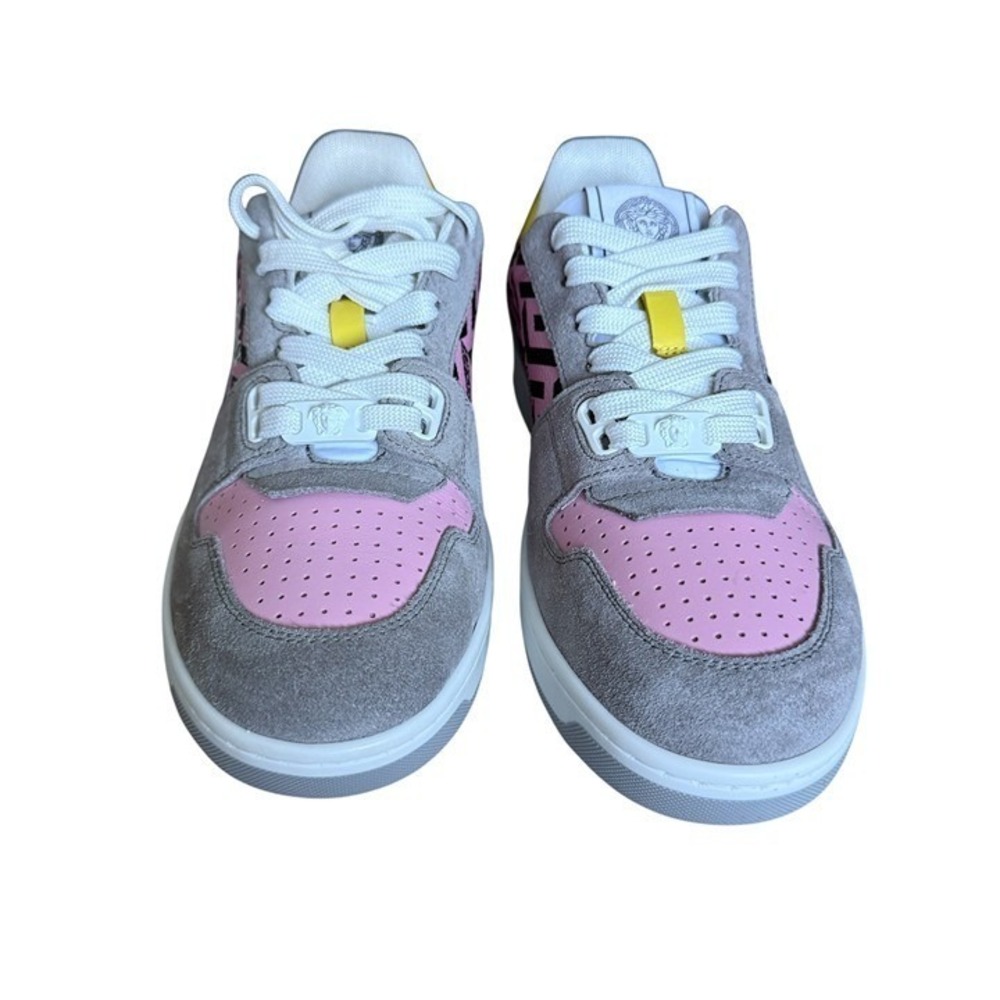 Versace Medusa Pink/Gray Leather Women's Sneaker Shoe, 1014316, Euro 40 - Picture 6 of 12